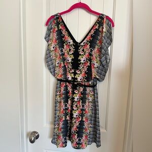 Candie’s Floral Plaid  Black Dress Size Small 
Mixed Pattern